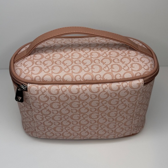 New Guess Pink Large Cosmetic Bag Vanity Case Pouch Travel Bag - Picture 5 of 9